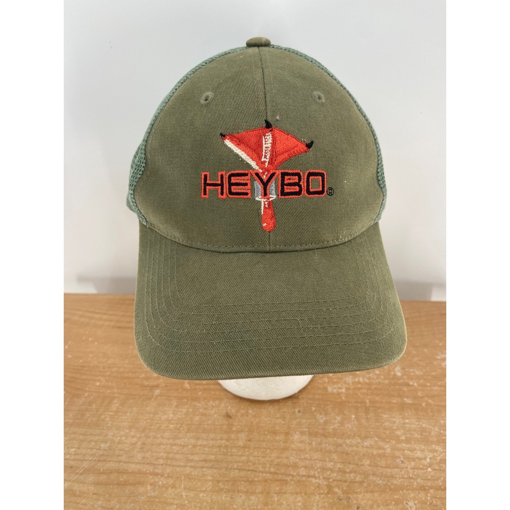 Heybo Mens Olive Green Mesh Back Trucker Hat Snapback Outdoor Embroidered‎ Logo